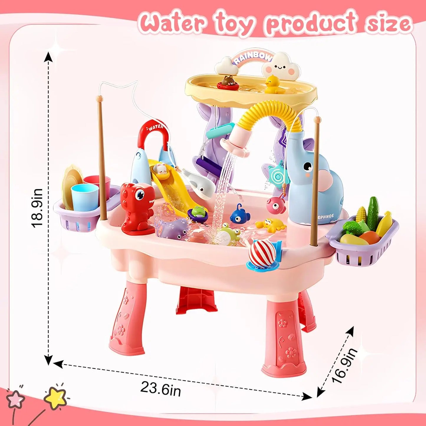Present Play™ Water Table with REAL Water Pump (4-IN-1 PLAY STATION)