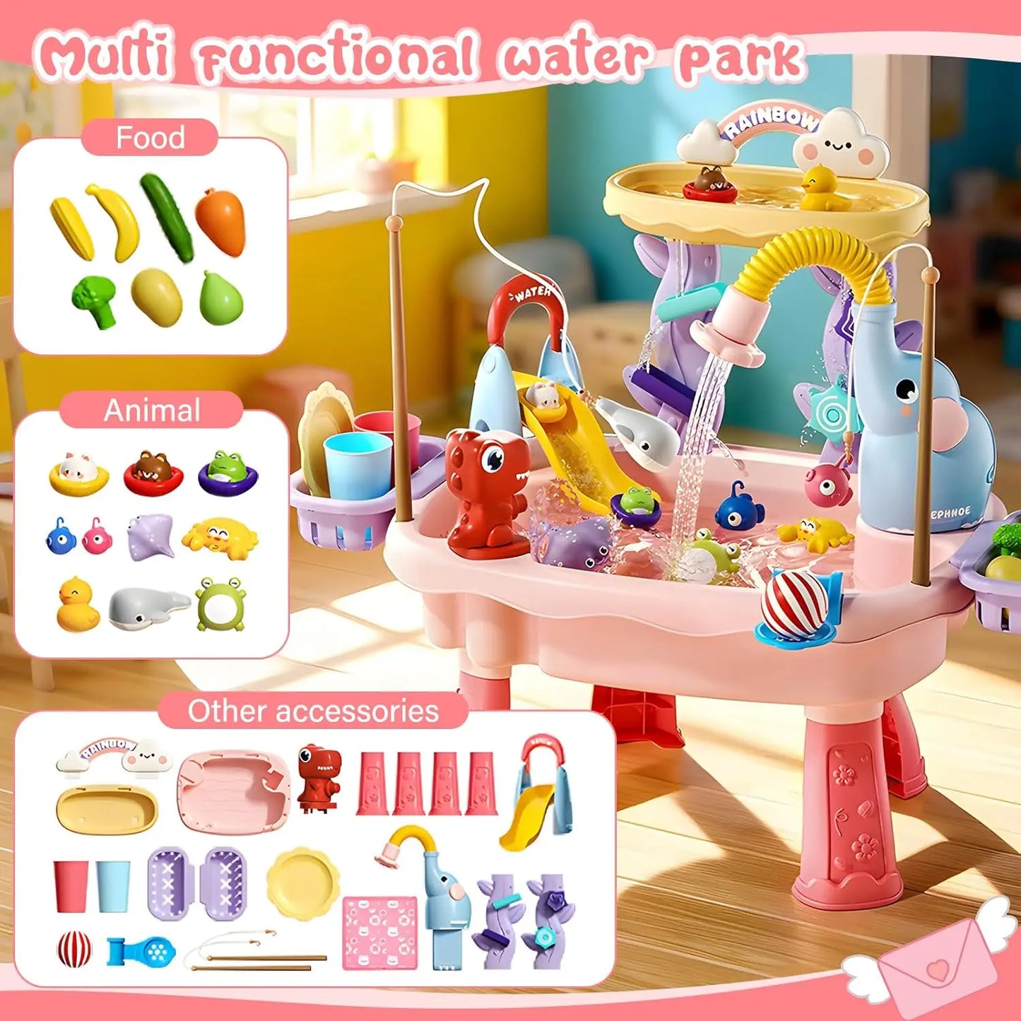 Present Play™ Water Table with REAL Water Pump (4-IN-1 PLAY STATION)