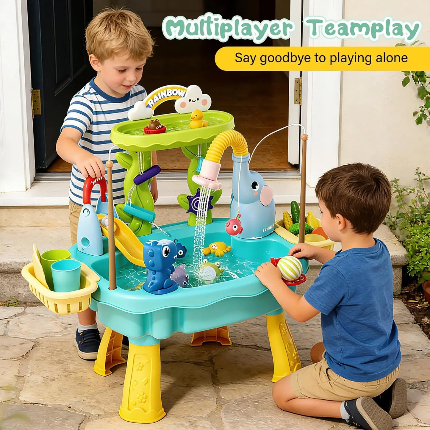 Present Play™ Water Table with REAL Water Pump (4-IN-1 PLAY STATION)