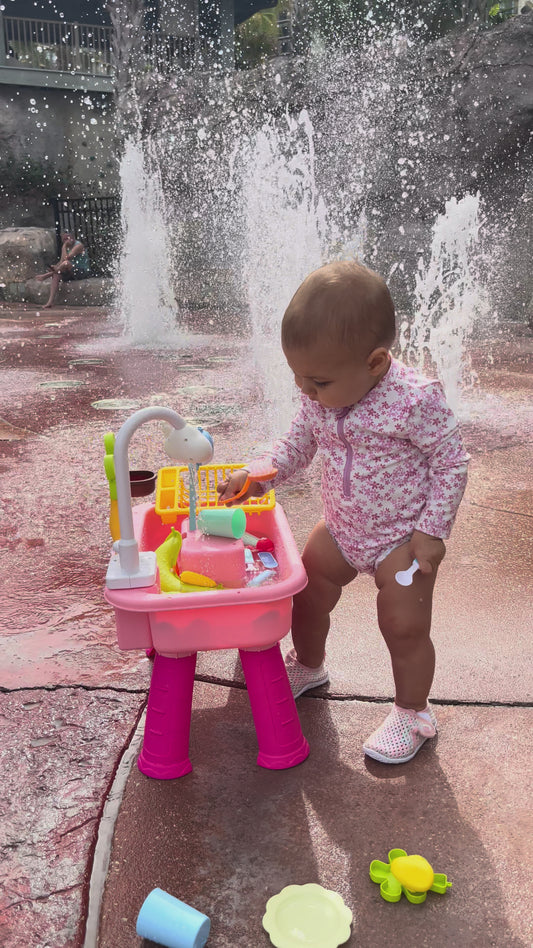 Present Play™ Water Table with REAL Water Pump (4-IN-1 PLAY STATION)